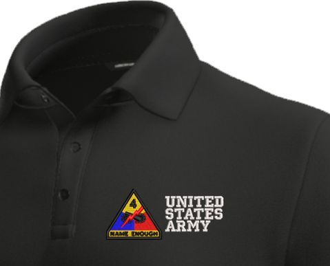 4th Armored Division United States Army Moisture Wicking Polo