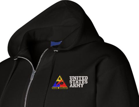 4th Armored Division United States Army Zippered Hoodie