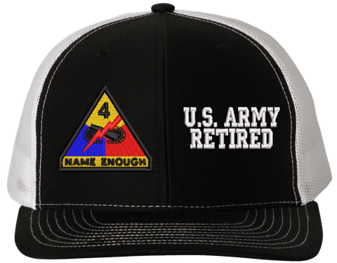 4th Armored U.S. Army Retired Split Cap
