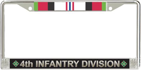 4th Infantry Division Afghanistan Veteran Service Ribbon License Plate Frame