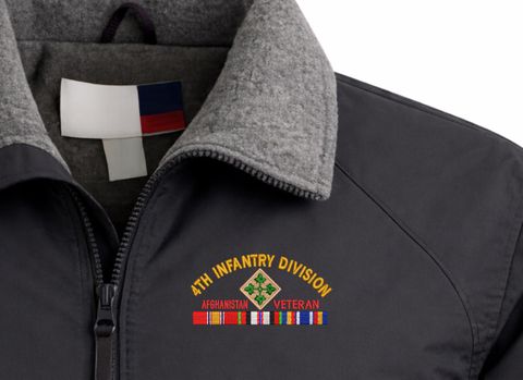4th Infantry Division Afghanistan Veteran with Ribbons Embroidered 3-Season Jacket