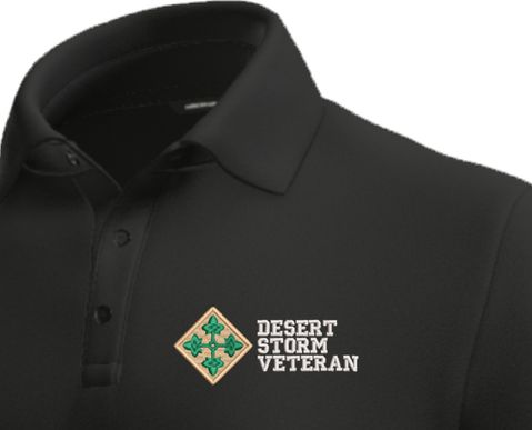 4th Infantry Division Desert Storm Veteran Moisture Wicking Polo