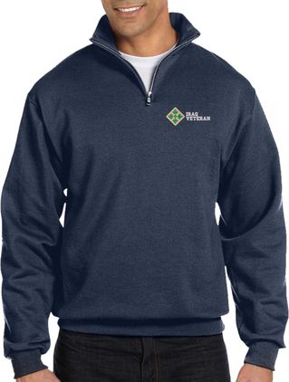 4th Infantry Division Iraq Veteran Embroidered Quarter-Zip Pullover
