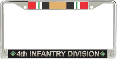 4th Infantry Division Iraq Veteran Service Ribbon License Plate Frame