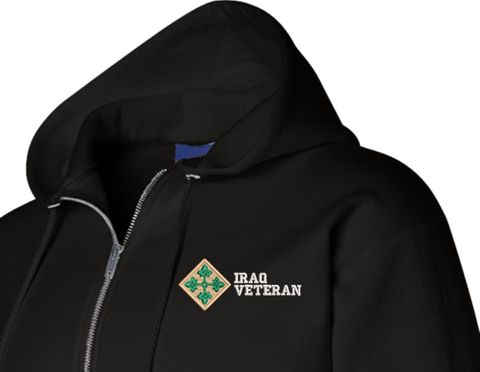 4th Infantry Division Iraq Veteran Zippered Hoodie