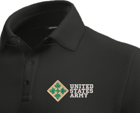 4th Infantry Division United States Army Moisture Wicking Polo