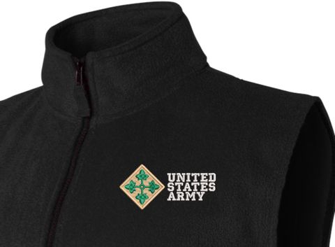 4th Infantry Division United States Army Full-Zip Fleece Vest