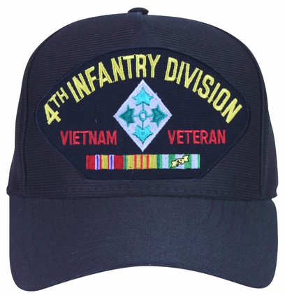 4th Infantry Division Vietnam Veteran with Patch and Ribbons Ball Cap