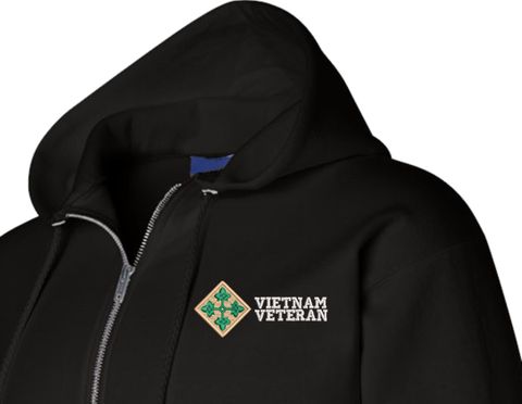 4th Infantry Division Vietnam Veteran Zippered Hoodie