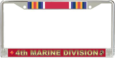 4th Marine Division WW2 Veteran License Plate Frame