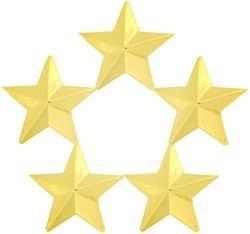 5 Star General Lapel Pin - Gold