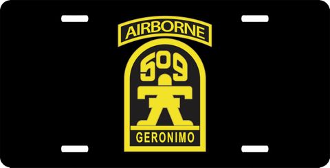 509th Geronimo Airborne  License Plate
