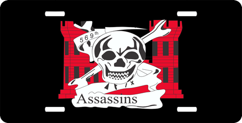 569th Engineer Company Assassins License Plate