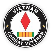 5th Infantry Division Vietnam Combat Veteran with Ribbon  Decal