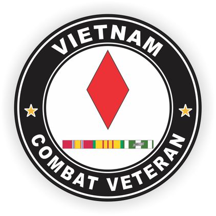 5th Infantry Division Vietnam Combat Veteran with Ribbons Decal