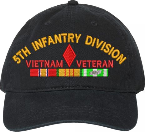 5th Infantry Division Vietnam Veteran with Ribbons Unstructured Dad Cap