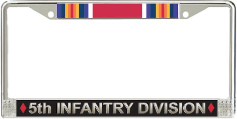5th Infantry Division WW2 Veteran Service Ribbon License Plate Frame
