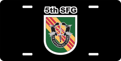 5th Special Forces Group Vietnam Green Flash License Plate