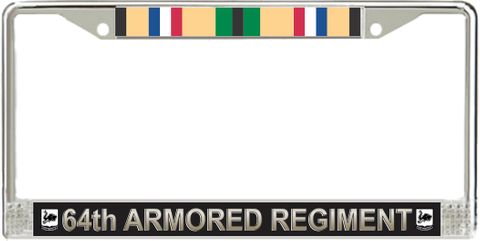 64th Armored Regiment Gulf War Veteran License Plate Frame