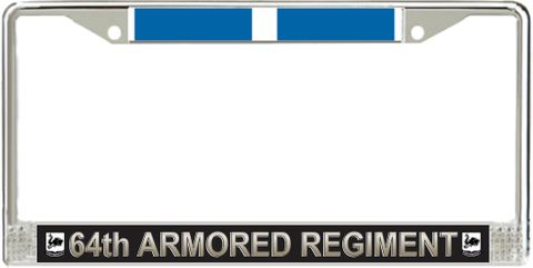 64th Armored Regiment Korea Veteran License Plate Frame