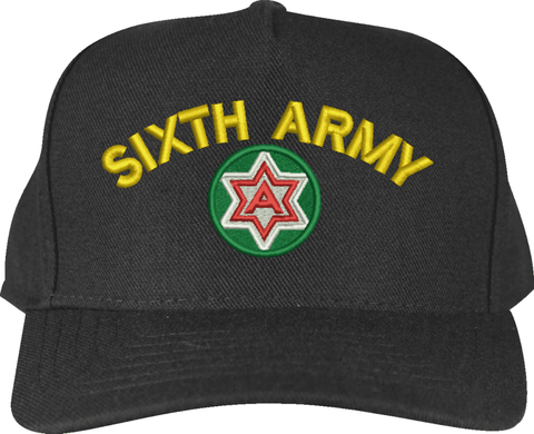 6th Army with Crest Custom Embroidered Cap