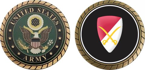 U.S. Army 6th Cavalry Brigade Patch Challenge Coin