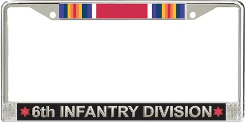 6th Infantry Division WW2 Veteran Service Ribbon License Plate Frame