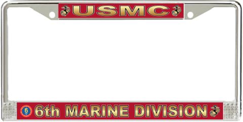 6th Marine Division License Plate Frame