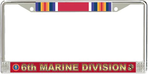 6th Marine Division WW2 Veteran License Plate Frame