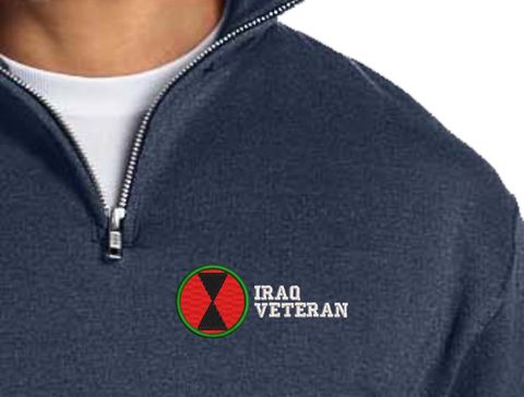 7th Infantry Division Iraq Veteran Embroidered Quarter-Zip Pullover