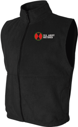 7th Infantry Division Retired Full-Zip Fleece Vest
