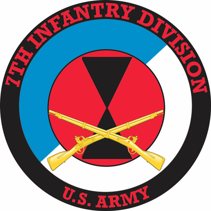 7th Infantry Division with Crossed Rifles Decal
