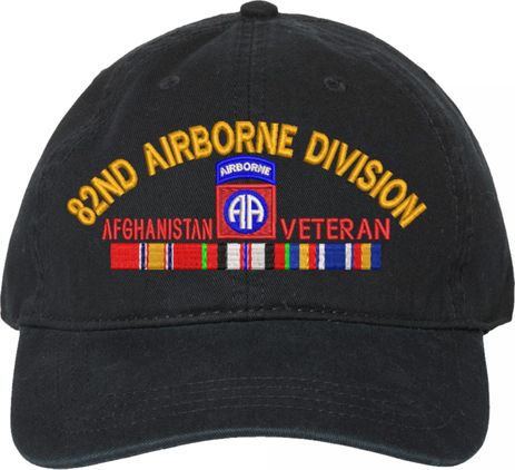 82d Airborne Division Afghanistan Veteran with Ribbons Unstructured Dad Cap