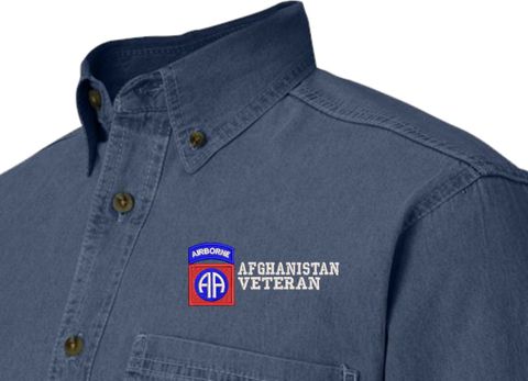 82nd Airborne Division Afghanistan Veteran Denim Shirt