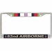 82nd Airborne Division Afghanistan Veteran Service Ribbon License Plate Frame