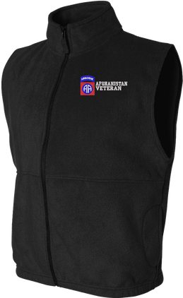 82ND Airborne Division Afghanistan Veteran Full-Zip Fleece Vest