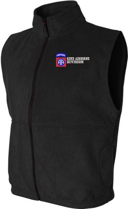 82nd Airborne Division Black Fleece Vest 2X-Large