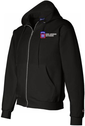 82nd Airborne Division Black Full-Zip Hoodie X-Large