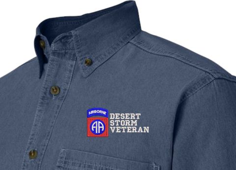 82nd Airborne Division Desert Storm Veteran Denim Shirt
