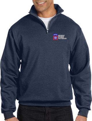 82nd Airborne Division Desert Storm Veteran Embroidered Quarter-Zip Pullover