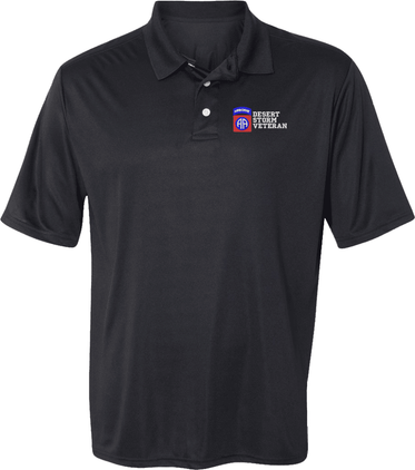 82nd Airborne Division Desert Storm Veteran Moisture Wicking Polo