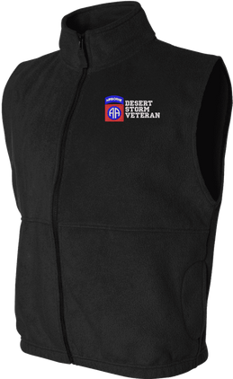 82ND Airborne Division Desert Storm Veteran Full-Zip Fleece Vest