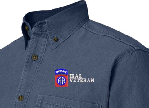 82nd Airborne Division Iraq Veteran Denim Shirt