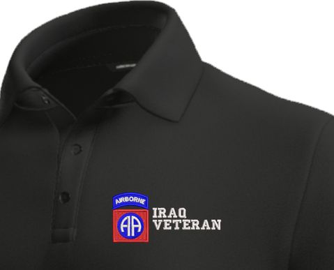82nd Airborne Division Iraq Veteran Moisture Wicking Polo