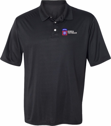 82nd Airborne Division Korea Veteran Moisture Wicking Polo
