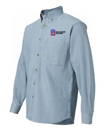 82nd Airborne Division Light Denim Shirt X-Large