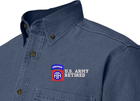82nd Airborne Division Retired Denim Shirt