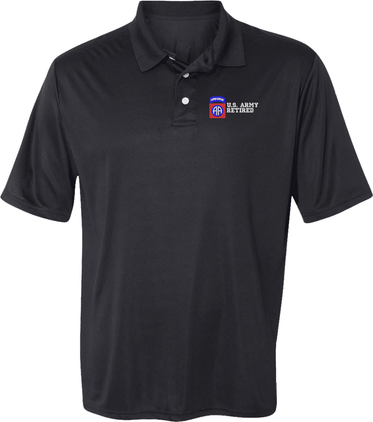 82nd Airborne Division Retired Moisture Wicking Polo