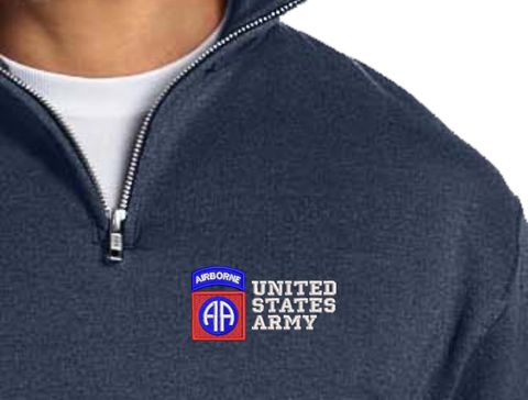 82nd Airborne Division United States Army Embroidered Quarter-Zip Pullover