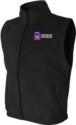 82ND Airborne Division Vietnam Veteran Full-Zip Fleece Vest